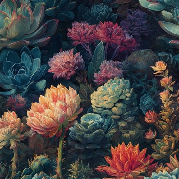 Peel and Stick Wallpaper 17.7in x 9.8ft Vibrant Succulent Garden Colorful Blooms Dark Botanical Contact Paper Vinyl Self-Adhesive Removable Wall Paper for Bedroom DIY Home Decor Renter Friendly