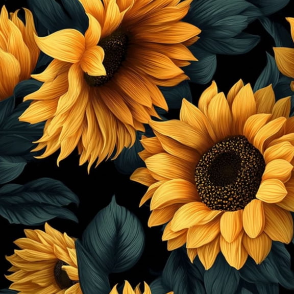 Peel and Stick Wallpaper 17.7in x 9.8ft Vibrant Sunflowers Bold Yellow Petals Dark Green Leaves Contact Paper Vinyl Self-Adhesive Removable Wall Paper for Bedroom Kitchen Cabinet Renter Friendly