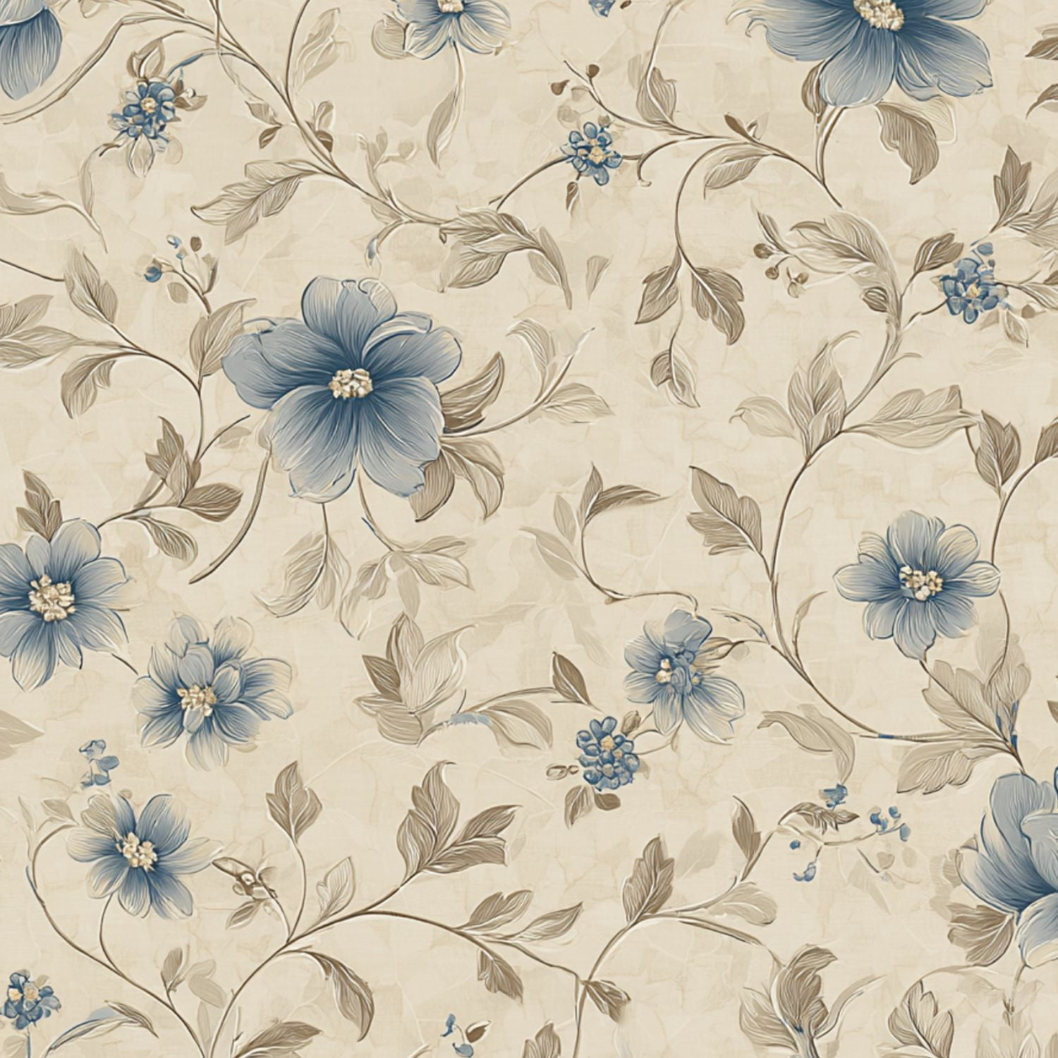 Peel and Stick Wallpaper 17.7in x 9.8ft Vintage Floral Soft Blue Beige Flowers Light Contact Paper Vinyl Waterproof Self Adhesive Wall Paper for Bedroom Shelf Cabinet Renter Friendly