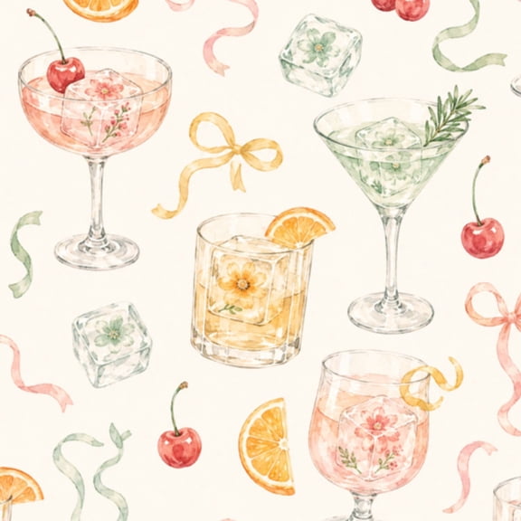 Peel and Stick Wallpaper 17.7in x 9.8ft Watercolor Martini Glasses Fruits Ribbon Cocktails Contact Paper Vinyl Waterproof Self Adhesive Wall Paper for Bedroom Shelf Cabinet Renter Friendly