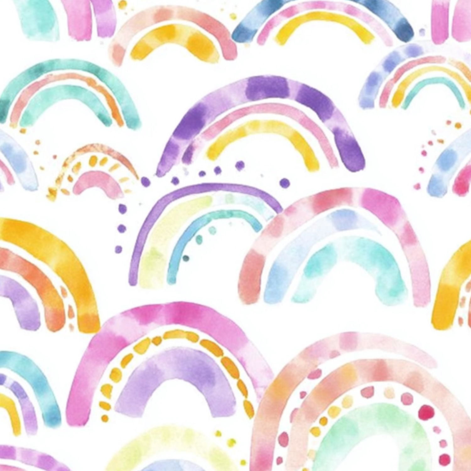 Peel and Stick Wallpaper 17.7in x 9.8ft Watercolor Rainbow Pastel Colors White Contact Paper Vinyl Self-Adhesive Removable Wall Paper for Bedroom DIY Home Decor Renter Friendly