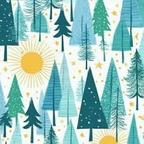 Peel and Stick Wallpaper 17.7in x 9.8ft Whimsical Forest Trees Sun Stars Soft Blue Green Tones Contact Paper Vinyl Self-Adhesive Removable Wall Paper for Bedroom DIY Home Decor Renter Friendly