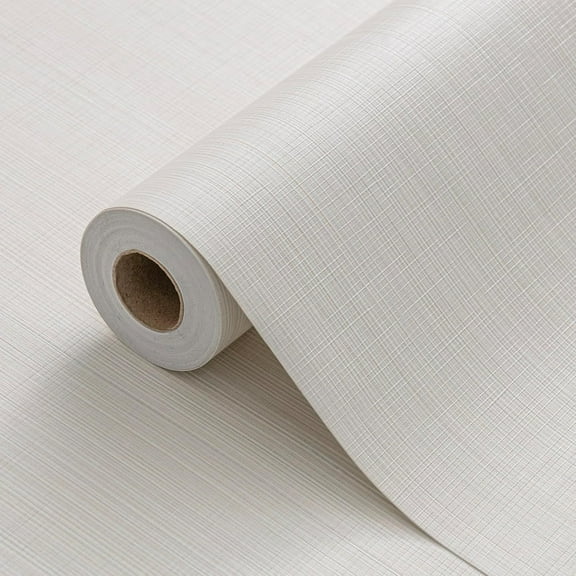 Peel and Stick Wallpaper 20.8"x394" Multi-Cream Thick Fabric Textured Linen Classic Faux Grassweave Neutral Removable Wallpaper Vinyl Film Roll for Home Use