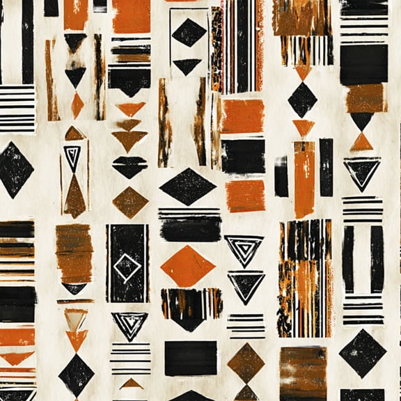 Peel and Stick Wallpaper 23.6in x 9.8ft Abstract Geometric Bold Shapes Black Orange Contact Paper Vinyl Waterproof Self Adhesive Wall Paper for Bedroom Shelf Cabinet Renter Friendly