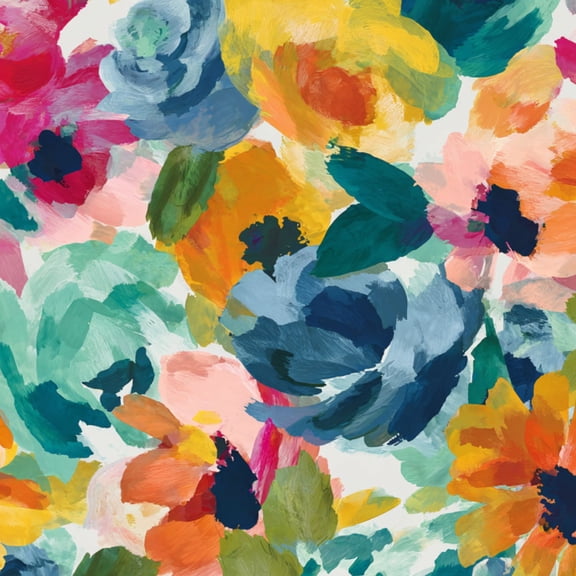 Peel and Stick Wallpaper 23.6in x 9.8ft Abstract flower blooming design floral seamless Grunge Contact Paper Vinyl Waterproof Self Adhesive Wall Paper for Bedroom Shelf Cabinet Renter Friendly