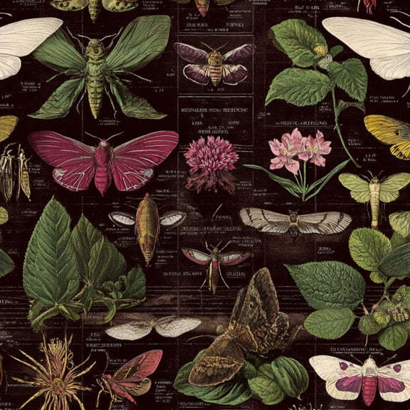 Peel and Stick Wallpaper 23.6in x 9.8ft Antique Moth Dried Flowers Pressed Leaves Contact Paper Vinyl Waterproof Self Adhesive Wall Paper for Bedroom Shelf Cabinet Renter Friendly