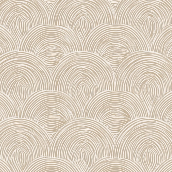 Peel and Stick Wallpaper 23.6in x 9.8ft Beige White Abstract Arch Curved Lines Contact Paper Vinyl Waterproof Self Adhesive Wall Paper for Bedroom Shelf Cabinet Renter Friendly