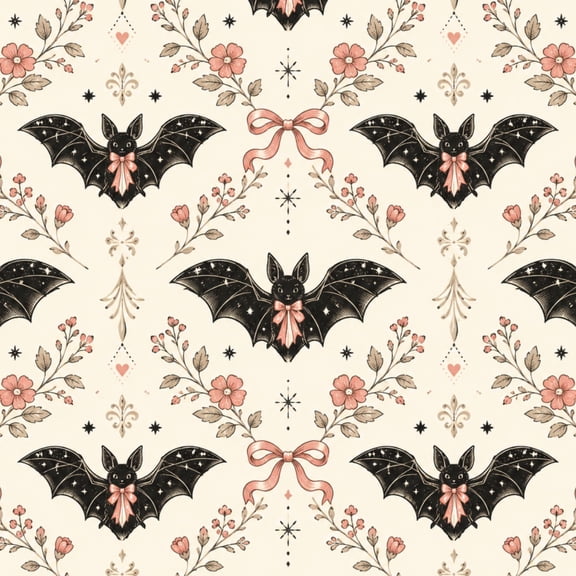 Peel and Stick Wallpaper 23.6in x 9.8ft Black Bat Pink Floral Seamless Gothic Cottagecore Style Contact Paper Vinyl Waterproof Self Adhesive Wall Paper for Bedroom Shelf Cabinet Renter Friendly