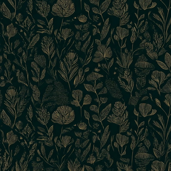 Peel and Stick Wallpaper 23.6in x 9.8ft Botanical Floral Gold Line Art Dark Green Contact Paper Vinyl Waterproof Self Adhesive Wall Paper for Bedroom Shelf Cabinet Renter Friendly