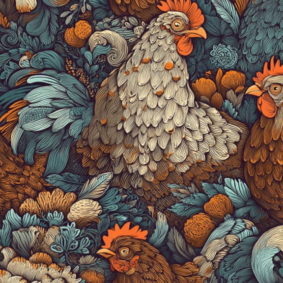 Peel and Stick Wallpaper 23.6in x 9.8ft Colorful Rooster Hen Intricate Feathers Botanical Details Contact Paper Vinyl Self-Adhesive Removable Wall Paper for Bedroom Kitchen Cabinet Renter Friendly