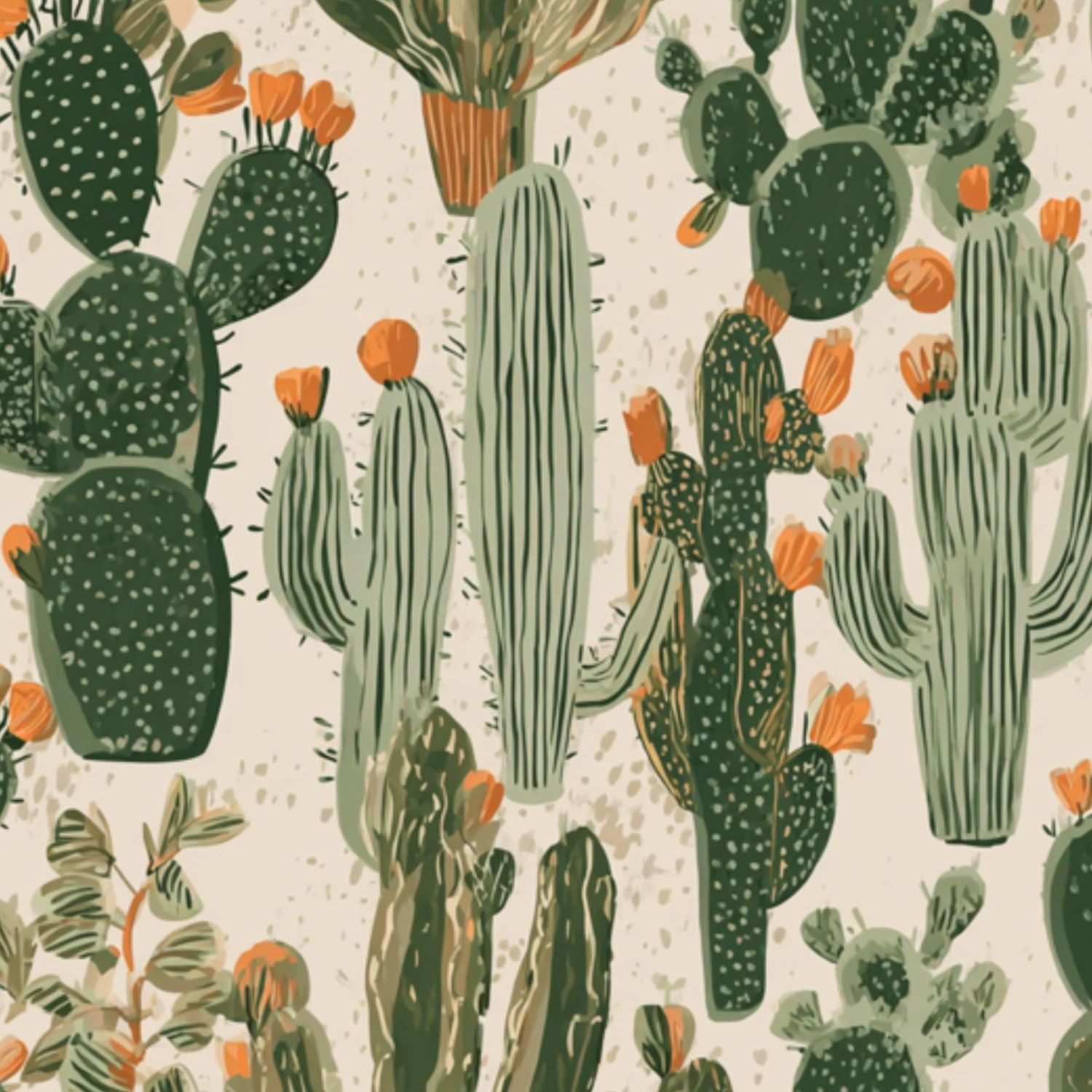 Peel and Stick Wallpaper 23.6in x 9.8ft Desert Cactus Succulent Orange Blooms Contact Paper Vinyl Self-Adhesive Removable Wall Paper for Bedroom DIY Home Decor Renter Friendly