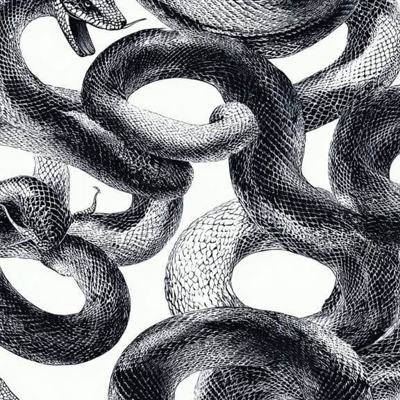 Peel and Stick Wallpaper 23.6in x 9.8ft Detailed Black White Snake Intertwining Serpents Contact Paper Vinyl Waterproof Self Adhesive Wall Paper for Bedroom Shelf Cabinet Renter Friendly