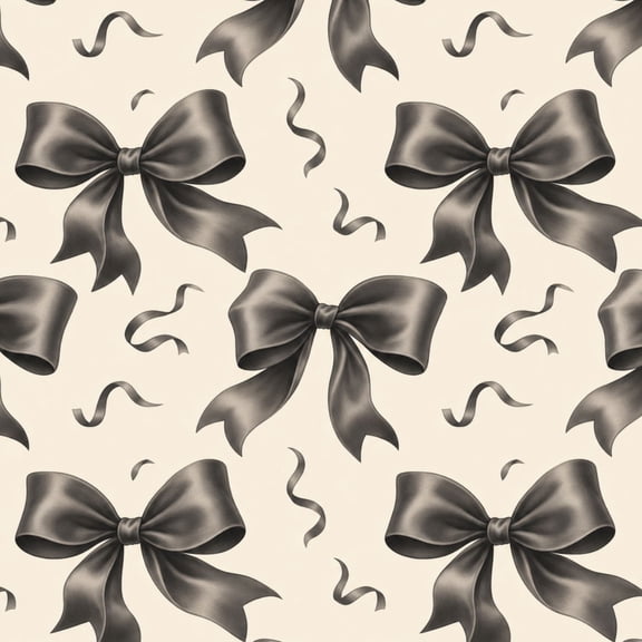 Peel and Stick Wallpaper 23.6in x 9.8ft Elegant Black Bows Ribbon Accents Beige Contact Paper Vinyl Waterproof Self Adhesive Wall Paper for Bedroom Shelf Cabinet Halloween Decor