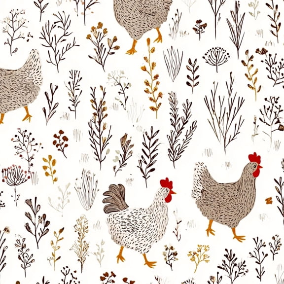Peel and Stick Wallpaper 23.6in x 9.8ft Floral seamless cute cartoon chicken white Contact Paper Vinyl Waterproof Self Adhesive Wall Paper for Bedroom Shelf Cabinet Renter Friendly