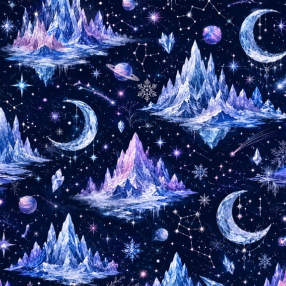 Peel and Stick Wallpaper 23.6in x 9.8ft Futuristic Landscape Blue Ice Mountains Distant Planets Contact Paper Vinyl Waterproof Self Adhesive Wall Paper for Bedroom Shelf Cabinet