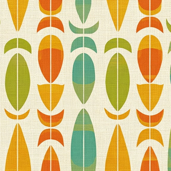 Peel and Stick Wallpaper 23.6in x 9.8ft Geometric Mid Century Modern Orange Green Teal Contact Paper Vinyl Waterproof Self Adhesive Wall Paper for Bedroom Shelf Cabinet Renter Friendly