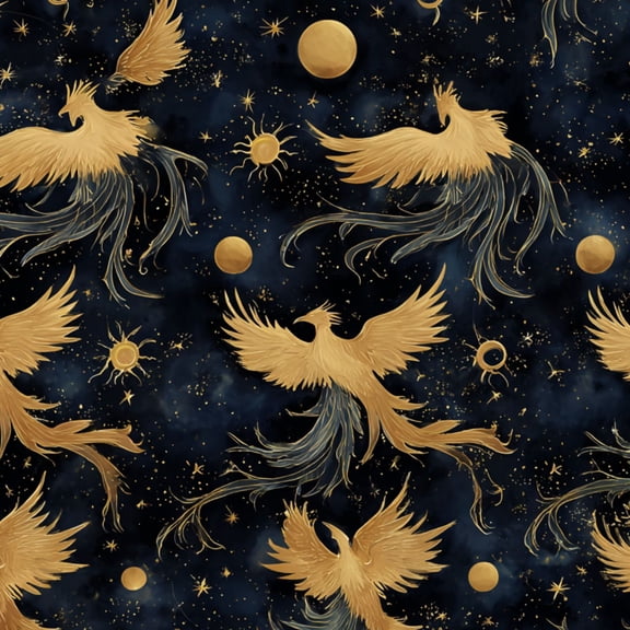 Peel and Stick Wallpaper 23.6in x 9.8ft Golden Phoenixes Starry Night Sky Moons Contact Paper Vinyl Waterproof Self Adhesive Wall Paper for Bedroom Shelf Cabinet Renter Friendly