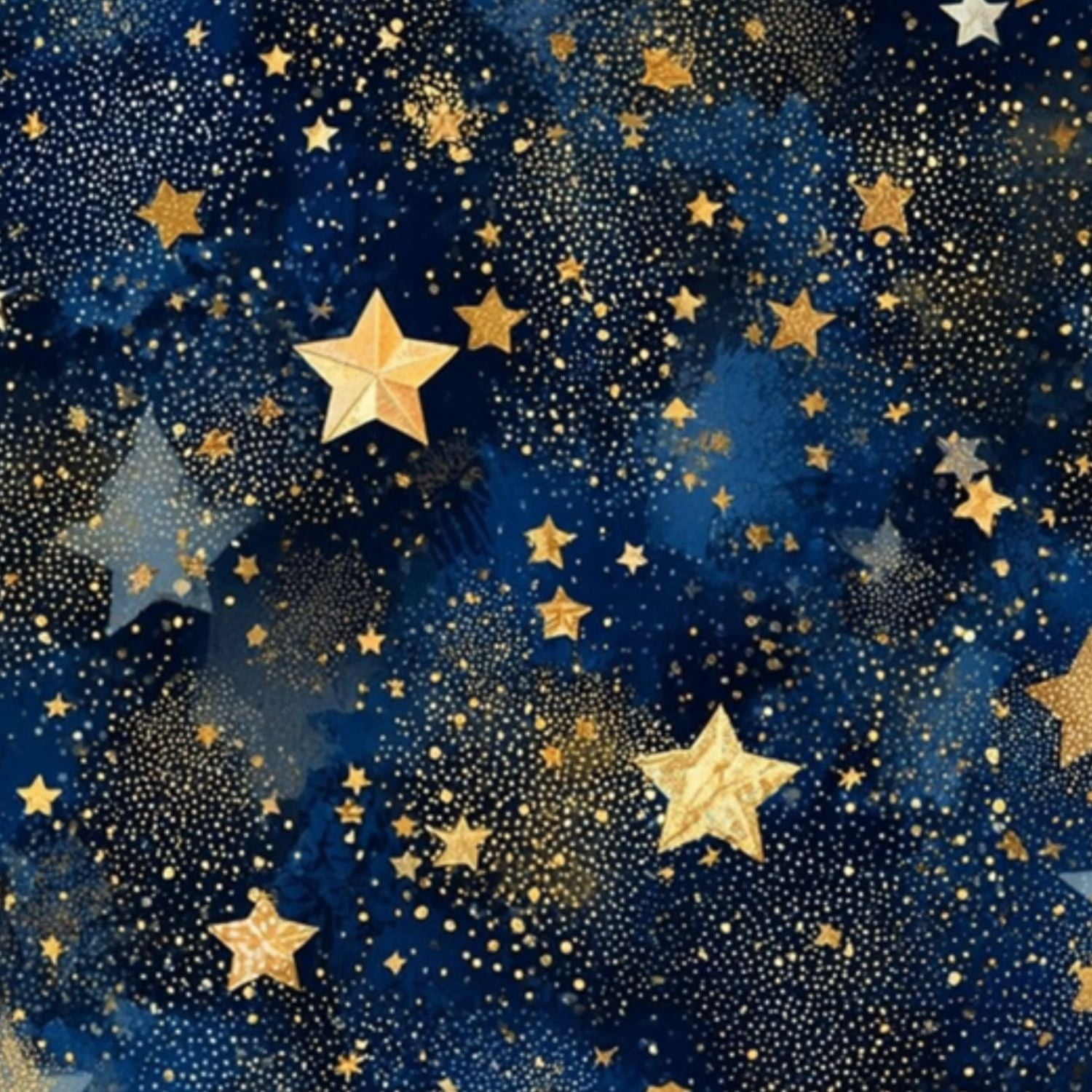 Peel and Stick Wallpaper 23.6in x 9.8ft Golden Stars Deep Blue Night Sky Sparkles Dots Contact Paper Vinyl Self-Adhesive Removable Wall Paper for Bedroom Kitchen Cabinet Décor Renter Friendly