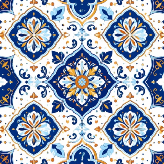 Peel and Stick Wallpaper 23.6in x 9.8ft Italian ceramic tile Ethnic folk ornament Mexican talavera portuguese Contact Paper Vinyl Waterproof Self Adhesive Wall Paper for Bedroom Shelf Cabinet