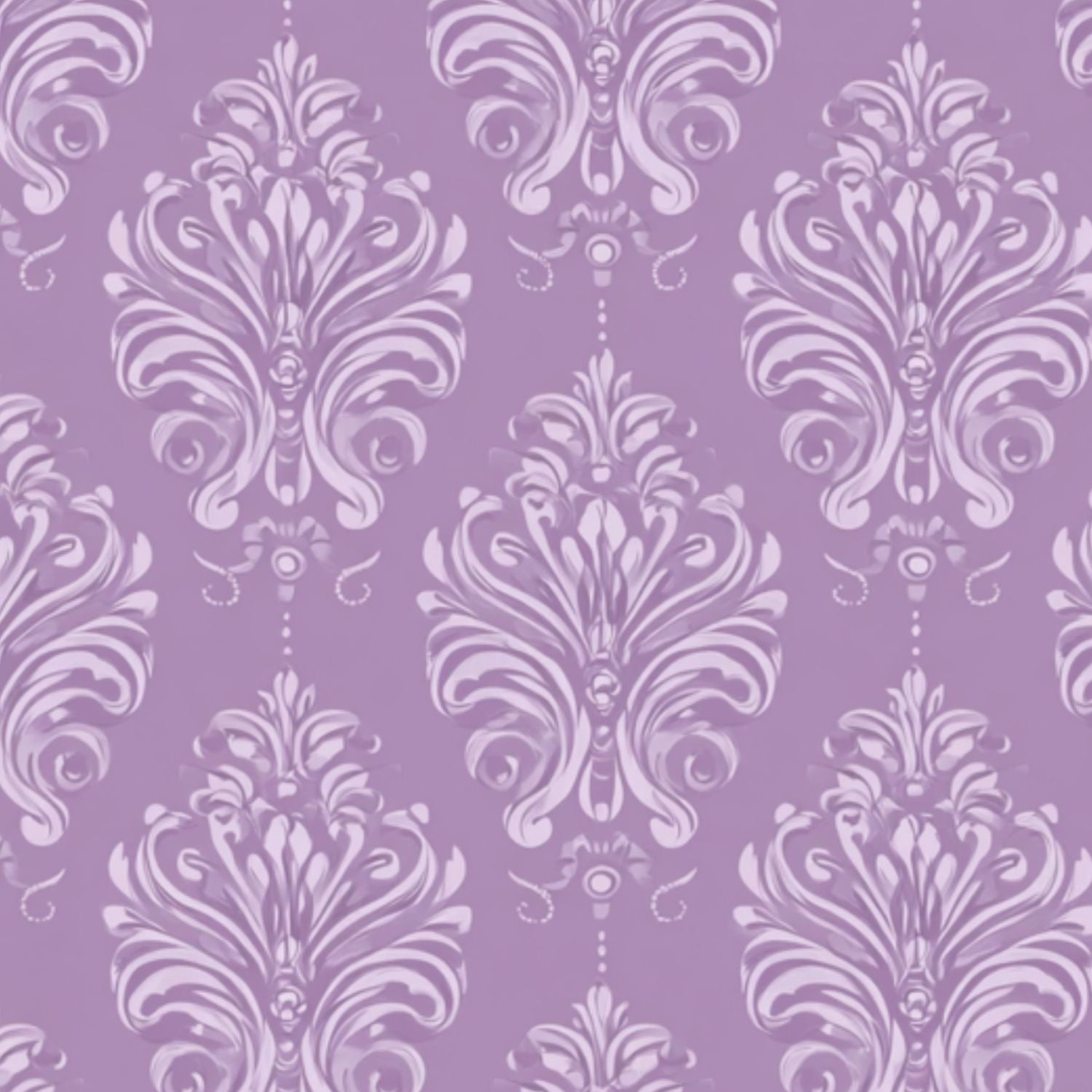 Peel and Stick Wallpaper 23.6in x 9.8ft Lavender Damask Elegant Swirls Floral Details Contact Paper Vinyl Self-Adhesive Removable Wall Paper for Bedroom DIY Home Decor Renter Friendly