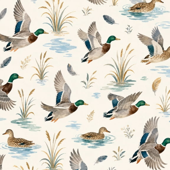 Peel and Stick Wallpaper 23.6in x 9.8ft Mallard Ducks Flight Tranquil Pond Reeds Contact Paper Vinyl Waterproof Self Adhesive Wall Paper for Bedroom Shelf Cabinet Renter Friendly