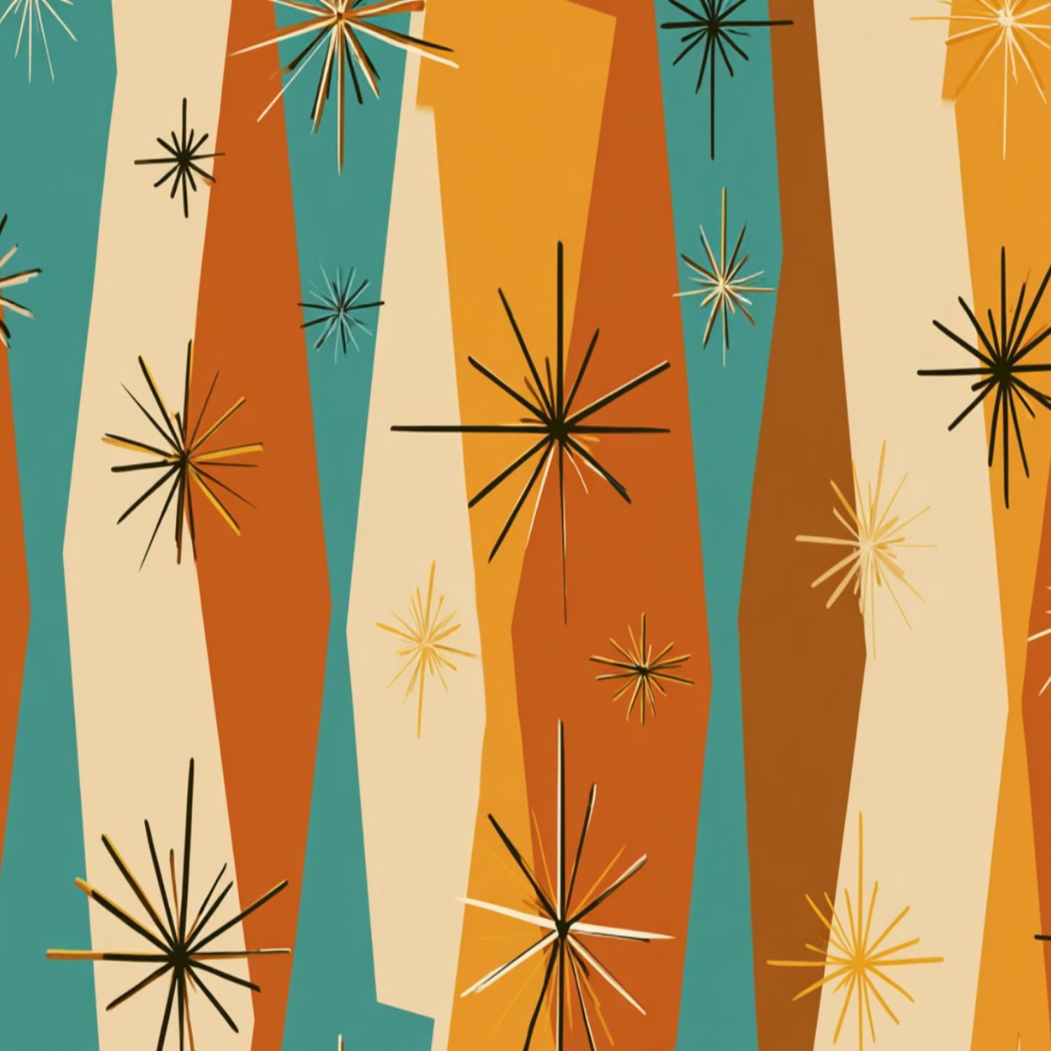 Peel and Stick Wallpaper 23.6in x 9.8ft Mid Century Modern Vintage Retro Mod Fifties Contact Paper Vinyl Waterproof Self Adhesive Wall Paper for Bedroom Shelf Cabinet Renter Friendly