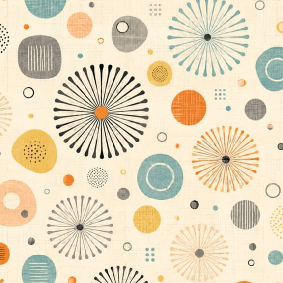 Peel and Stick Wallpaper 23.6in x 9.8ft Mid Century Vintage Modern Retro Circular Flower Contact Paper Vinyl Waterproof Self Adhesive Wall Paper for Bedroom Shelf Cabinet Renter Friendly