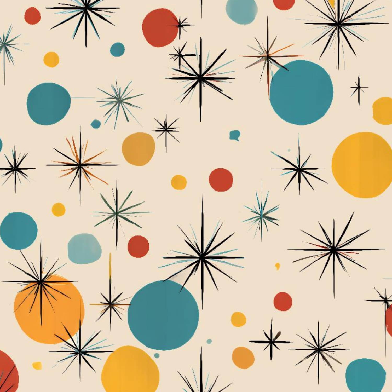 Peel and Stick Wallpaper 23.6in x 9.8ft Mid century fifties modern retro colors seamless Part Contact Paper Vinyl Waterproof Self Adhesive Wall Paper for Bedroom Shelf Cabinet Renter Friendly