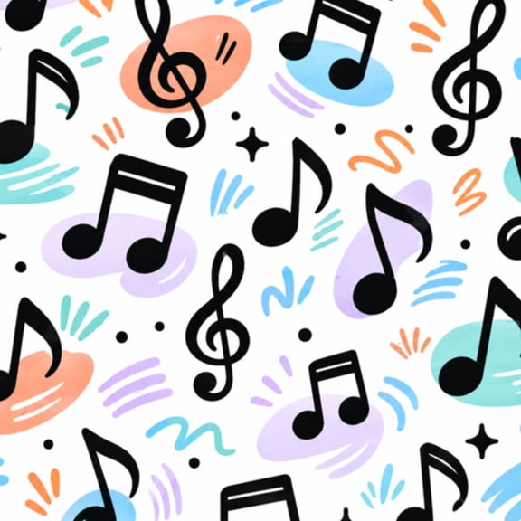 Peel and Stick Wallpaper 23.6in x 9.8ft Music notes seamless paint stripes Contact Paper Vinyl Waterproof Self Adhesive Wall Paper for Bedroom Shelf Cabinet Renter Friendly