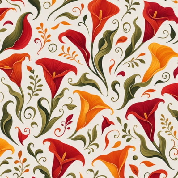 Peel and Stick Wallpaper 23.6in x 9.8ft Orange Flower Spring Burnt Orange Calla Lily Floral Contact Paper Vinyl Waterproof Self Adhesive Wall Paper for Bedroom Shelf Cabinet Renter Friendly
