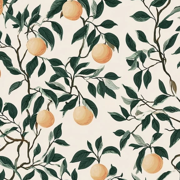 Peel and Stick Wallpaper 23.6in x 9.8ft Orange Fruit Tree Green Leaves Branches Contact Paper Vinyl Waterproof Self Adhesive Wall Paper for Bedroom Shelf Cabinet Renter Friendly
