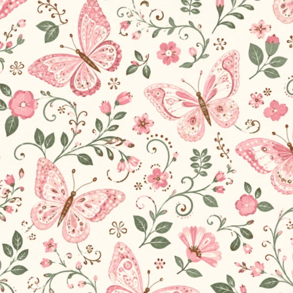 Peel and Stick Wallpaper 23.6in x 9.8ft Pink Butterfly Ornate Frame Green White Striped Contact Paper Vinyl Waterproof Self Adhesive Wall Paper for Bedroom Shelf Cabinet Renter Friendly