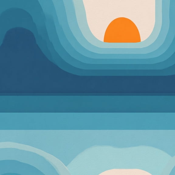 Peel and Stick Wallpaper 23.6in x 9.8ft Retro abstract sunset landscape style mid century modern Contact Paper Vinyl Waterproof Self Adhesive Wall Paper for Bedroom Shelf Cabinet Renter Friendly