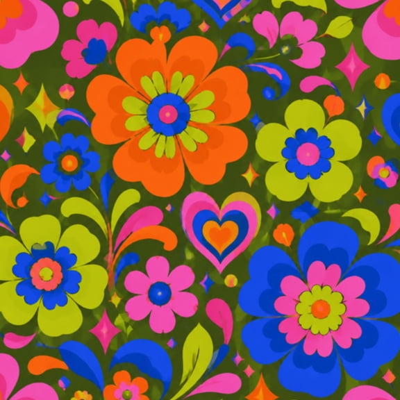 Peel and Stick Wallpaper 23.6in x 9.8ft Retro groovy seamless Old school psychedelic hippie Contact Paper Vinyl Waterproof Self Adhesive Wall Paper for Bedroom Shelf Cabinet Renter Friendly