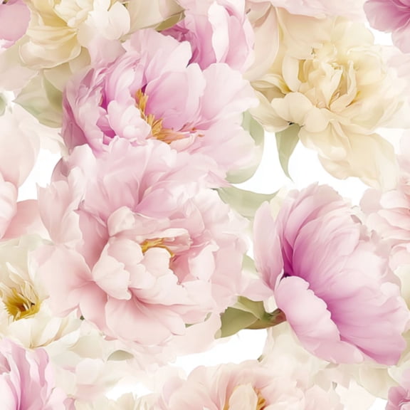 Peel and Stick Wallpaper 23.6in x 9.8ft Soft Pink Cream Peony Floral Romantic Pastel Tones Contact Paper Vinyl Self-Adhesive Removable Wall Paper for Bedroom DIY Home Decor Renter Friendly