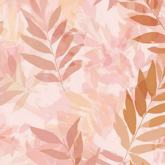 Peel and Stick Wallpaper 23.6in x 9.8ft Soft Pink Orange Leaf Watercolor Effect Contact Paper Vinyl Self-Adhesive Removable Wall Paper for Bedroom DIY Home Decor Renter Friendly