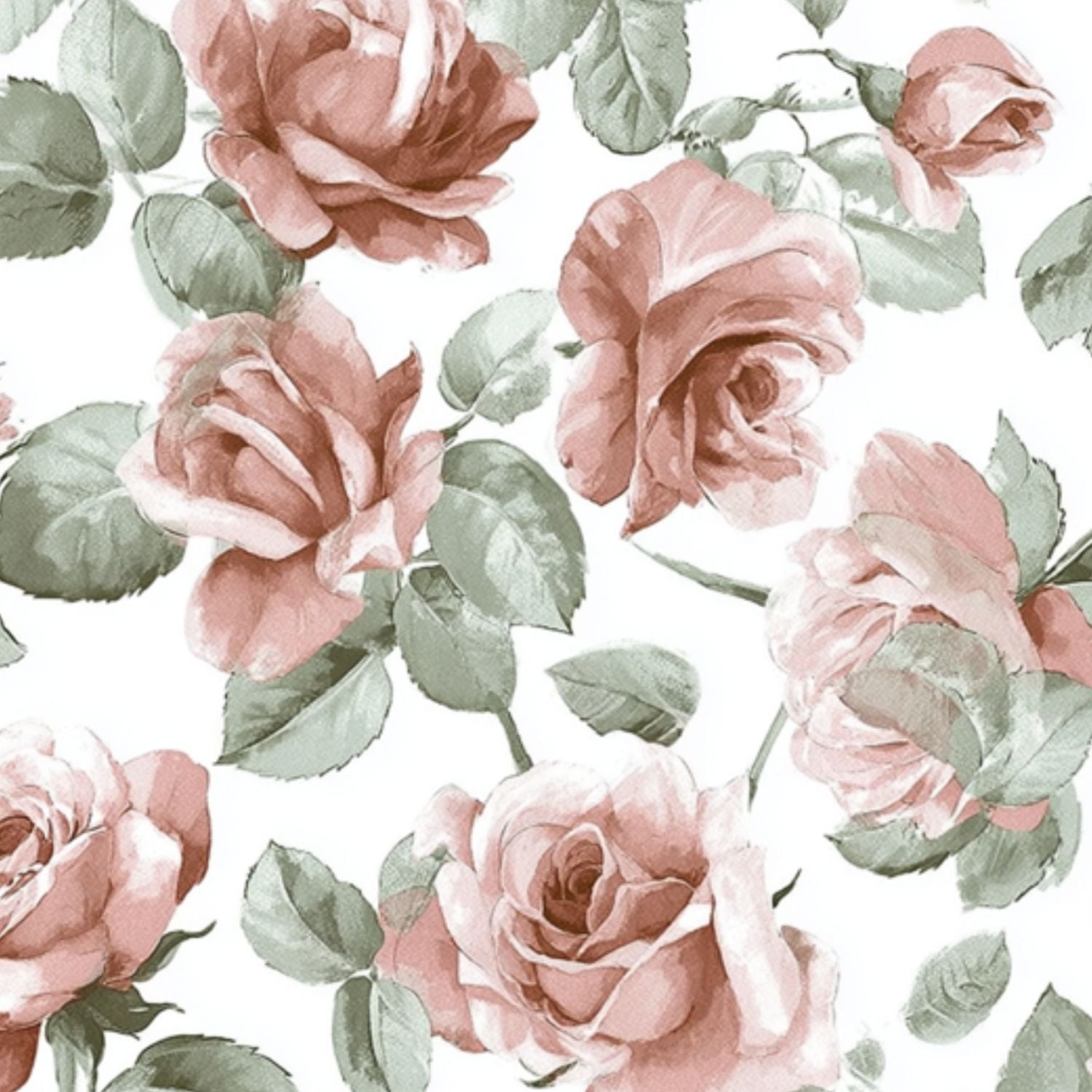 Peel and Stick Wallpaper 23.6in x 9.8ft Soft Pink Roses Green Leaves Floral Contact Paper Vinyl Self-Adhesive Removable Wall Paper for Bedroom DIY Home Decor Renter Friendly