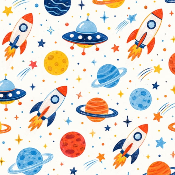 Peel and Stick Wallpaper 23.6in x 9.8ft Space Seamless Cartoon Planets Rockets Planets Stars Nursery Contact Paper Vinyl Waterproof Self Adhesive Wall Paper for Bedroom Shelf Cabinet Renter Friendly