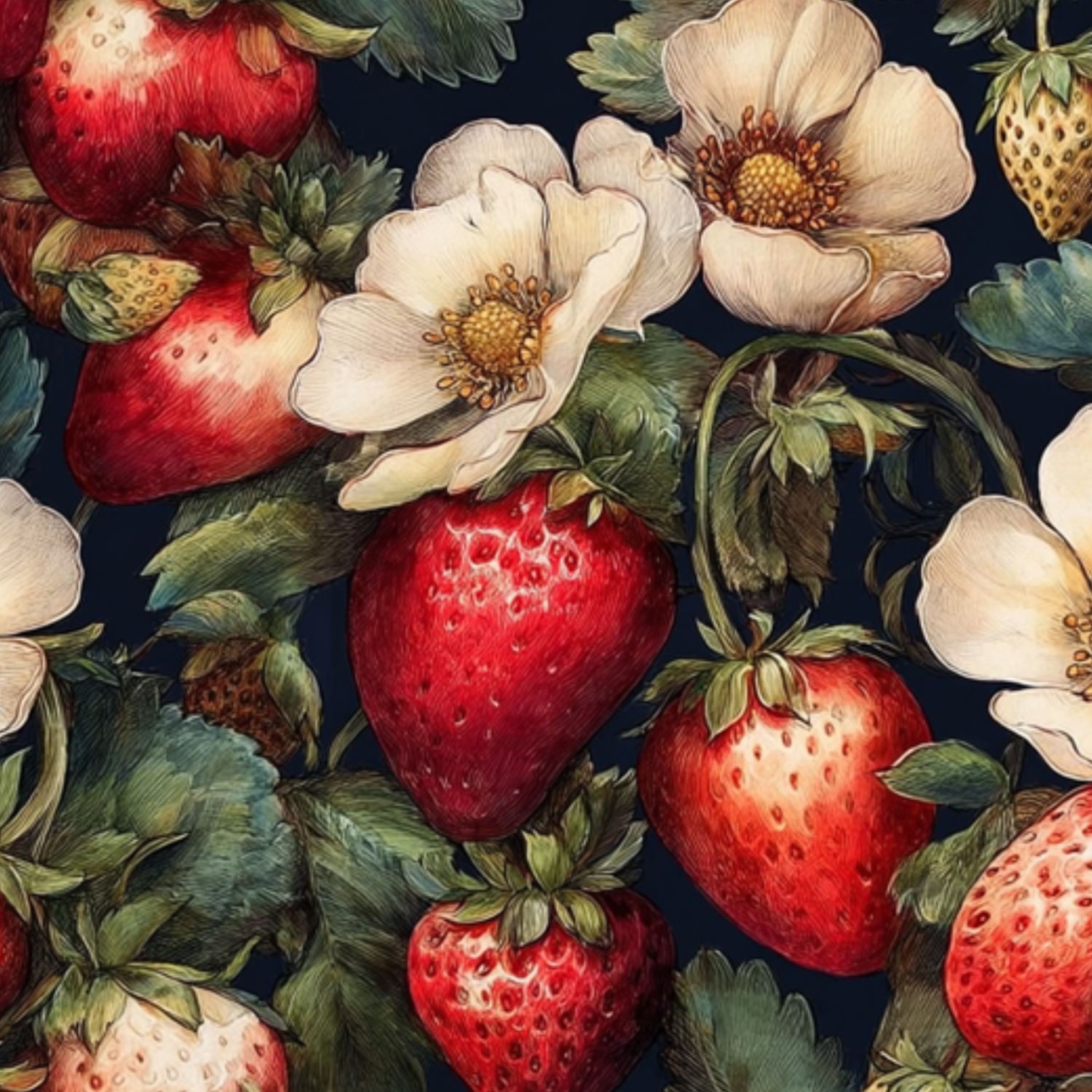Peel and Stick Wallpaper 23.6in x 9.8ft Vibrant Strawberry Blossom Floral Intricate Detailing Contact Paper Vinyl Self-Adhesive Removable Wall Paper for Bedroom Kitchen Cabinet Décor Renter Friendly