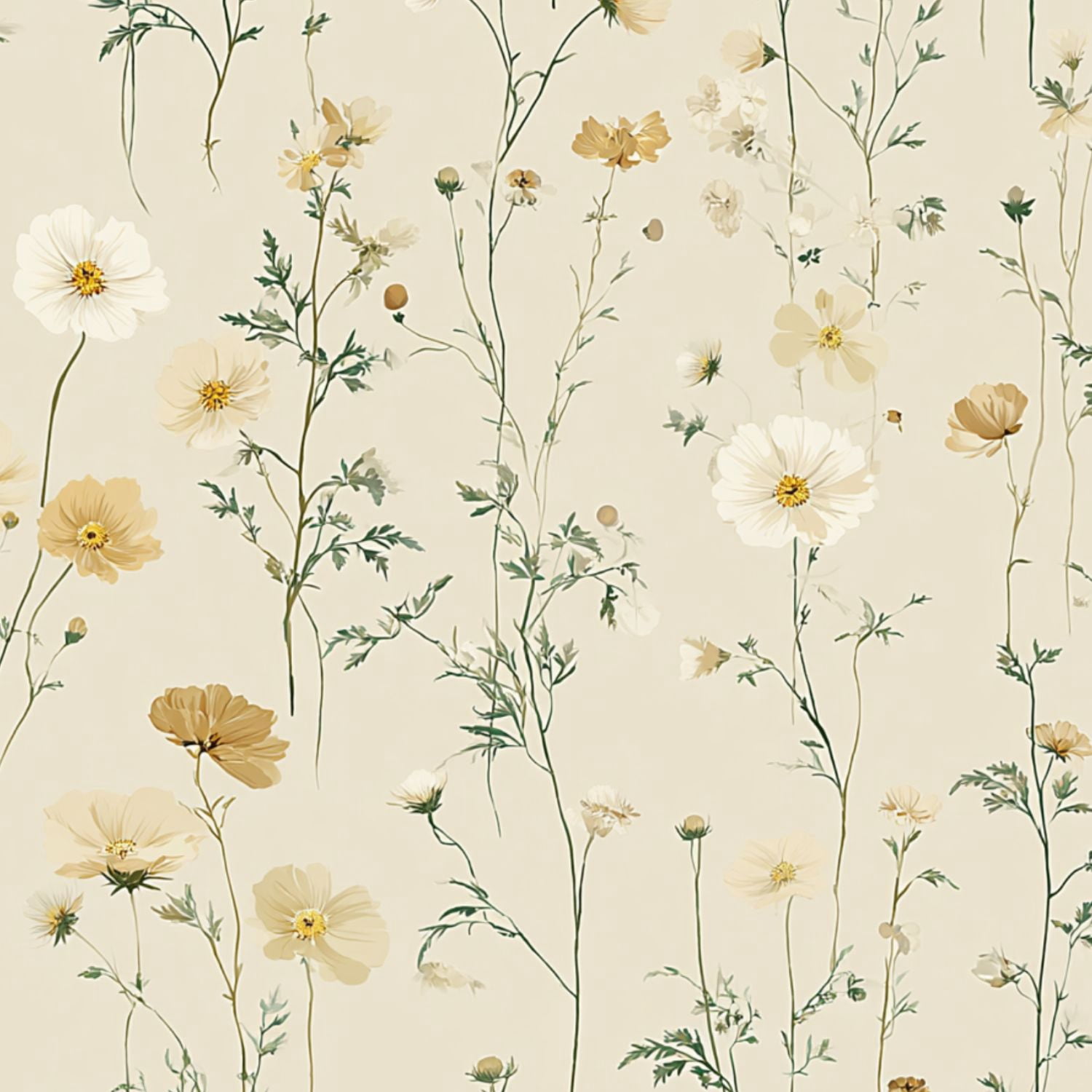 Peel and Stick Wallpaper 23.6in x 9.8ft Vintage Floral Soft Beige ...