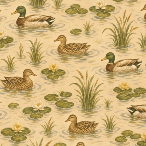 Peel and Stick Wallpaper 23.6in x 9.8ft Vintage Mallard Duck Wildlife Nature Pond Contact Paper Vinyl Waterproof Self Adhesive Wall Paper for Bedroom Shelf Cabinet Renter Friendly