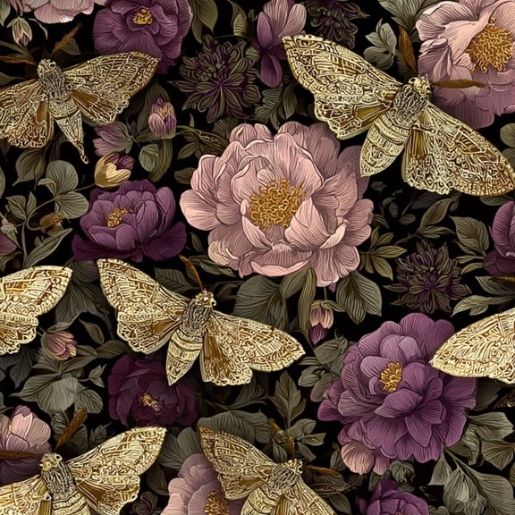 Peel and Stick Wallpaper 23.6in x 9.8ft Vintage Moth Flower Soft Muted Colors Contact Paper Vinyl Waterproof Self Adhesive Wall Paper for Bedroom Shelf Cabinet Renter Friendly