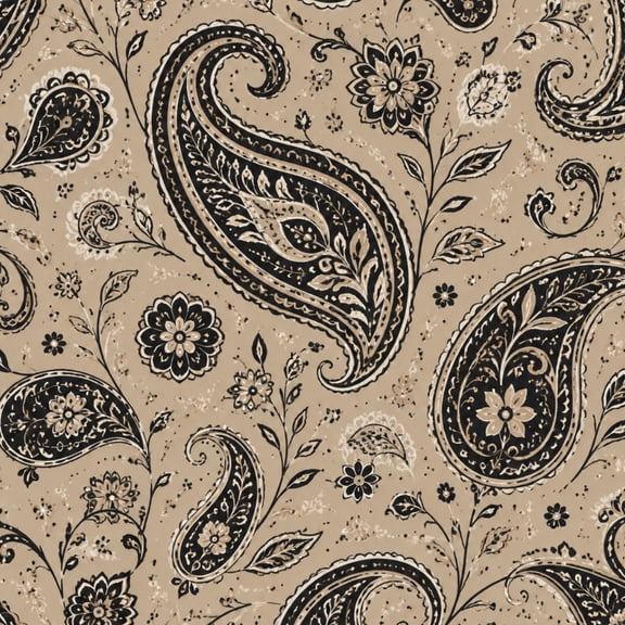 Peel and Stick Wallpaper 23.6in x 9.8ft Vintage Paisley Floral Motifs Beige botanical Contact Paper Vinyl Waterproof Self Adhesive Wall Paper for Bedroom Shelf Cabinet Renter Friendly