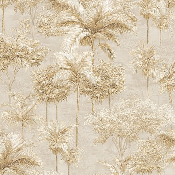 Peel and Stick Wallpaper 23.6in x 9.8ft Vintage Palm Tree Soft Beige Tones Contact Paper Vinyl Waterproof Self Adhesive Wall Paper for Bedroom Shelf Cabinet Renter Friendly