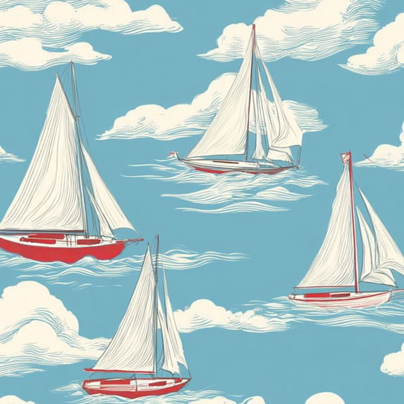 Peel and Stick Wallpaper 23.6in x 9.8ft Vintage Sailboats Sky Clouds Contact Paper Vinyl Waterproof Self Adhesive Wall Paper for Bedroom Shelf Cabinet Renter Friendly