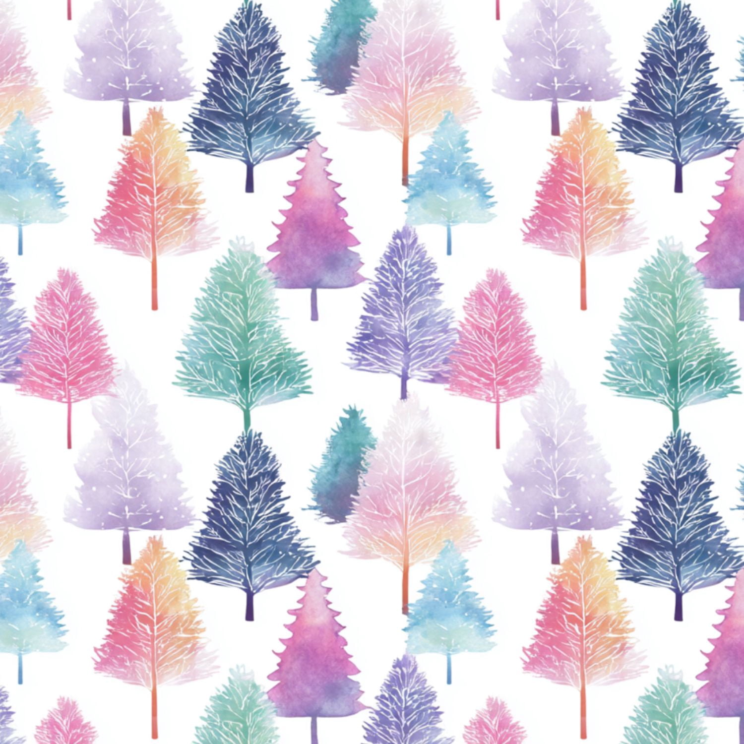 Peel and Stick Wallpaper 23.6in x 9.8ft Watercolor Pastel Trees Seamless Whimsical Contact Paper Vinyl Waterproof Self Adhesive Wall Paper for Bedroom Shelf Cabinet Renter Friendly