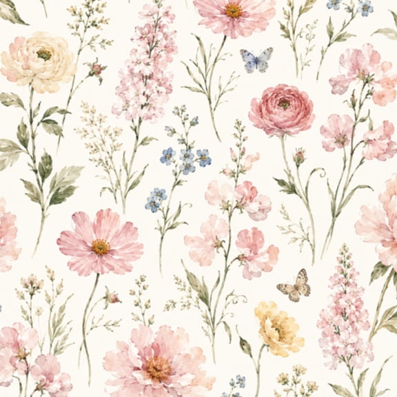 Peel and Stick Wallpaper 23.6in x 9.8ft Watercolor floral Hand painted greenery botanical vintage Contact Paper Vinyl Waterproof Self Adhesive Wall Paper for Bedroom Shelf Cabinet Renter Friendly