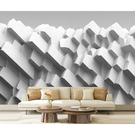 Peel and Stick Wallpaper 3D Wall Surface Board Faceted Surfaces Repeated Motifs 3D Effect Modern Art Wall Mural Decor Self Adhesive and Removable 69in x 98in