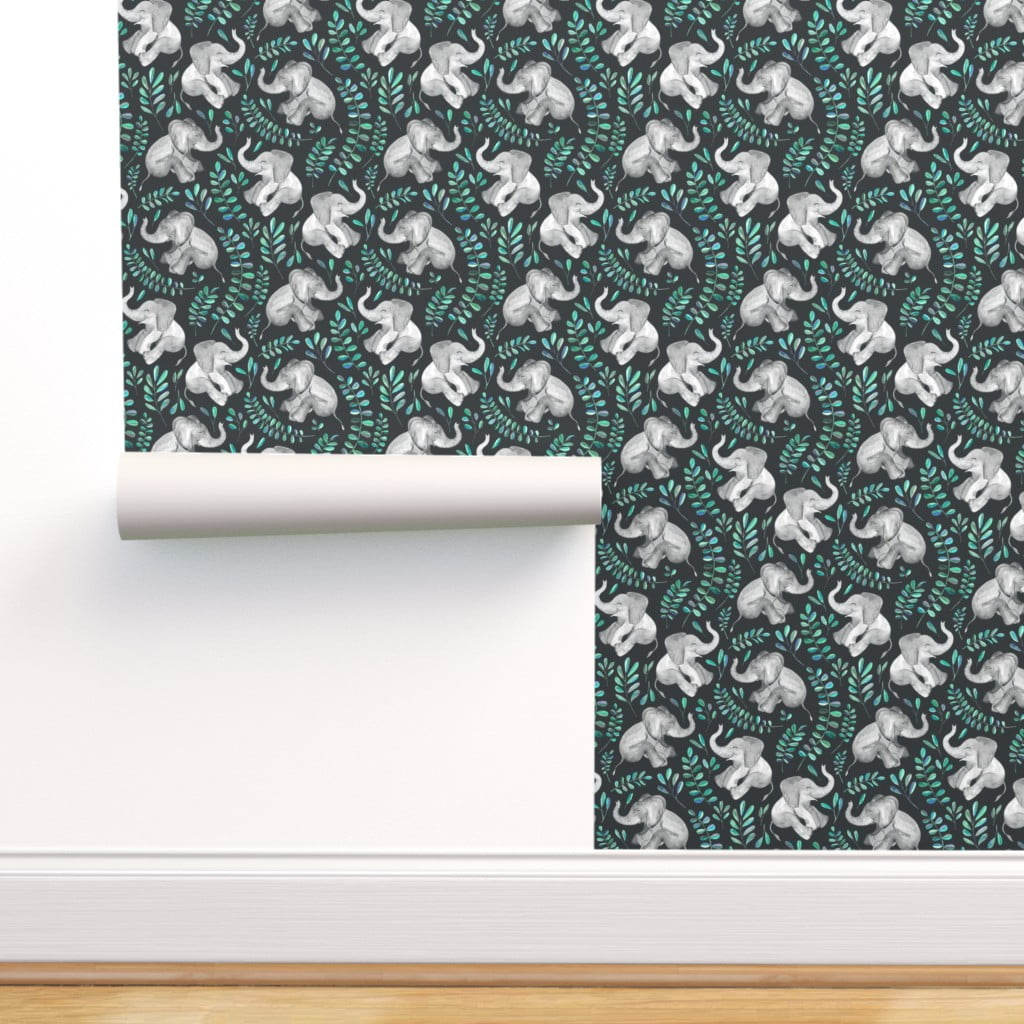 Peel & Stick Wallpaper 3ft x 2ft Baby, Elephant, Laughing, Elephants