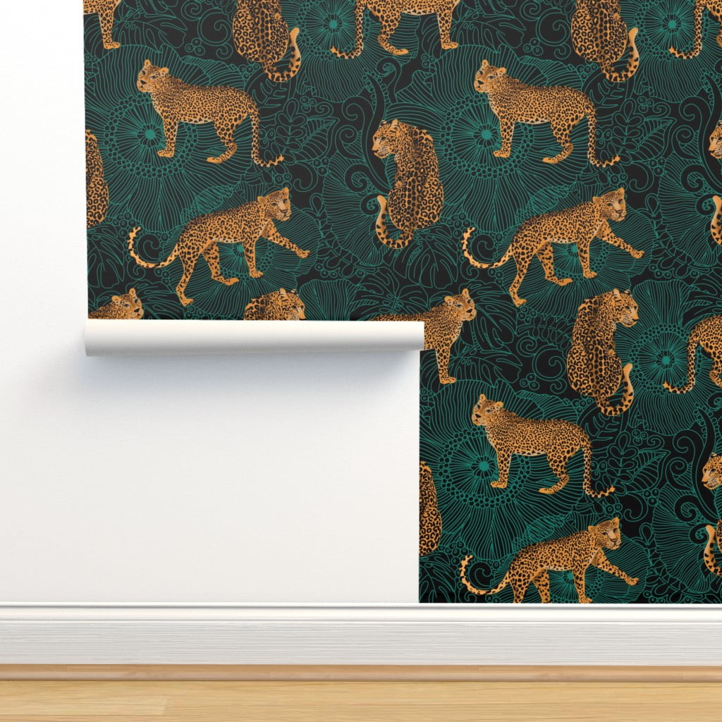Green Cheetah Wallpaper - Peel and Stick